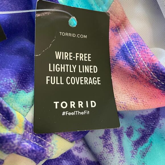 Torrid NWT Wireless Scoop Long Length Swim Dress With Brief- Tie Dye Size 0X - Picture 8 of 11